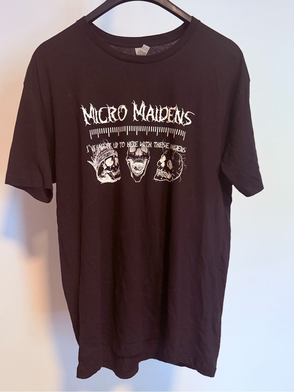 Next Level Apparel Black Graphic Tee with White Skull Artwork - Picture 2 of 5
